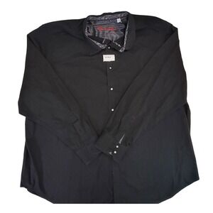 Robert Graham Mens Black Long Sleeve Button Up Shirt 3XL Tall